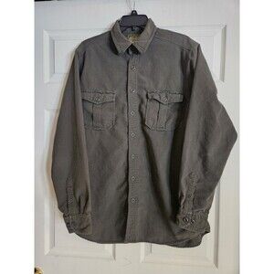Eddie Bauer Sport Shop Shirt Mens L Tall Fishing Hiking Snap Button VTG Green